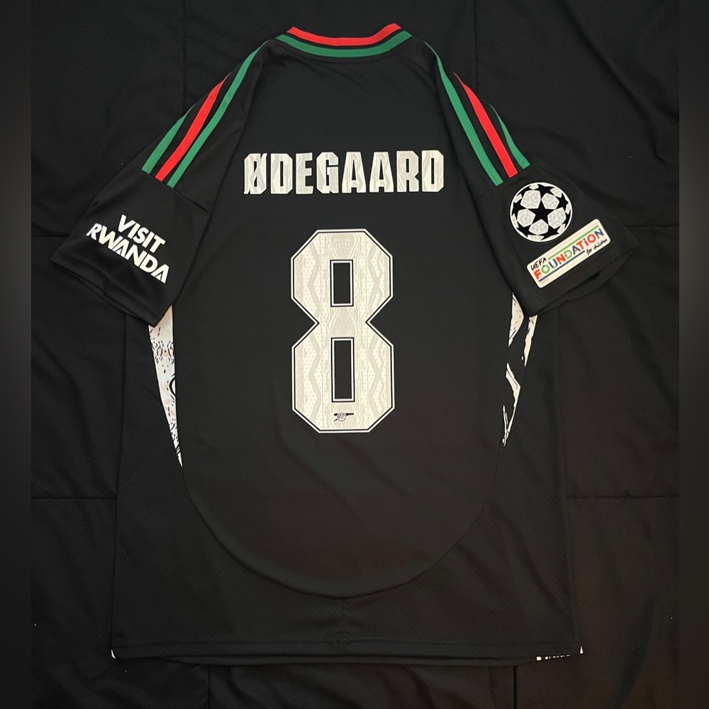 Odegaard #8 Arsenal UCL Away Jersey home 2025 M-XL Black